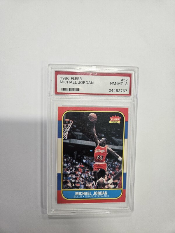 1986 Fleer Michael Jordan Rookie Card #57 PSA 8