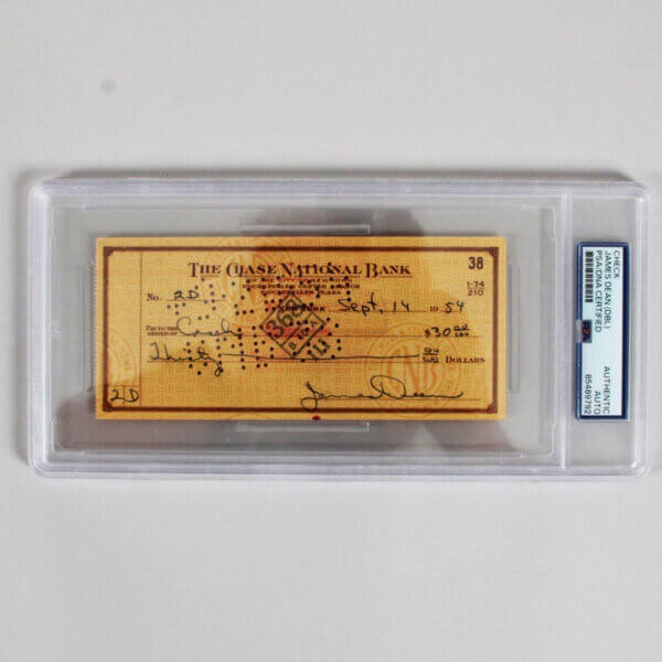 James Dean Signed Check - COA JSA & PSA/DNA