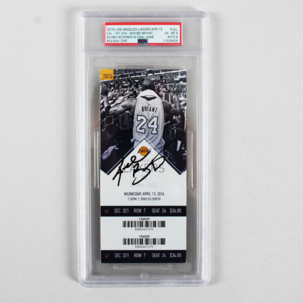Kobe Bryant Signed Final Last Game Full Ticket COA Panini