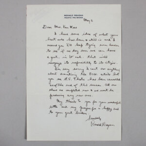 President Ronald Reagan Signed Hand Written Letter - COA JSA