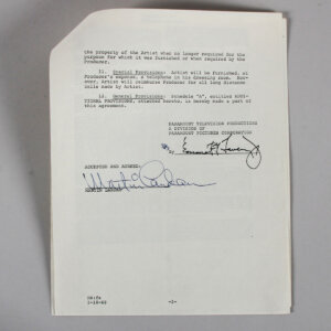 Martin Landau Signed Contract Mission Impossible 1968 Television Series - COA JSA