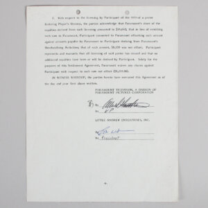 Robin Williams Signed Contract "Mork & Mindy" Merchandising - COA JSA
