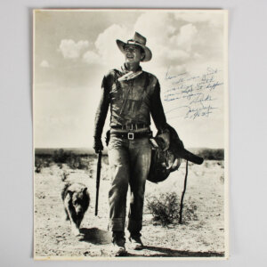 John Wayne Signed Photo 11x14 Hondo Inscribed "Duke" - COA JSA