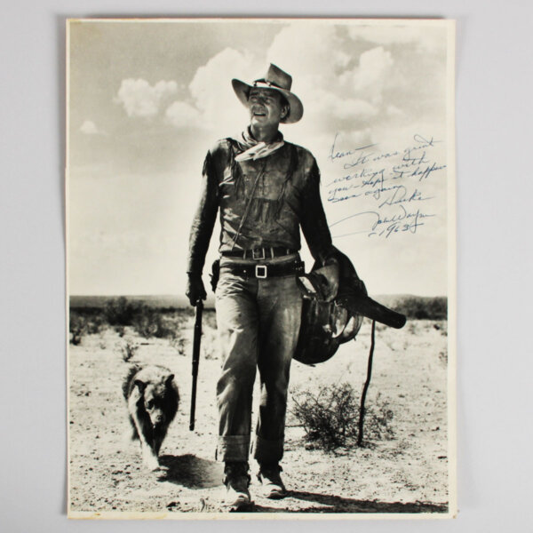 John Wayne Signed Photo 11x14 Hondo Inscribed "Duke" - COA JSA