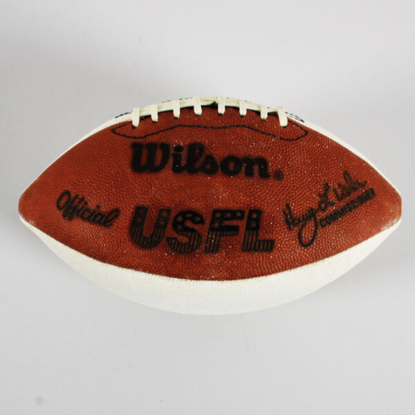 1985 Official Wilson USFL Harry Usher Football Brown & White