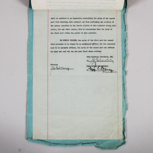 Roy Disney Signed Contract 1934 Mickey Mouse & Minnie Comic Distribution King Features Syndicate Inc. - COA JSA