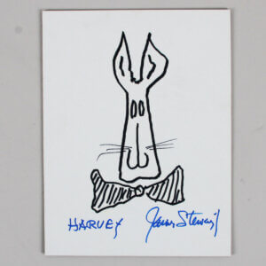 James Stewart Signed Drawing 6x8 - COA JSA