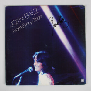Joan Baez Signed Record Album Cover From Every Stage - COA JSA