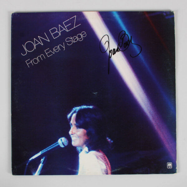 Joan Baez Signed Record Album Cover From Every Stage - COA JSA