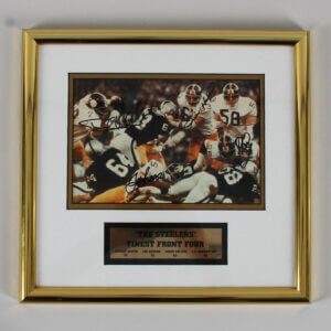 The Steel Curtain Signed Photo 8x10 Display (4) Joe Greene, etc.- COA JSA