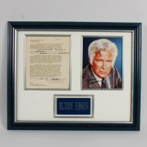 Buddy Ebsen Signed Photo Display w/ Contract - COA JSA