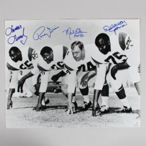 The Fearsome Foursome Signed Photo 16x20 Rams (4) Deacon Jones, Rosey Grier etc. - COA JSA