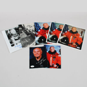 John Glenn Signed Photo Lot NASA Astronaut (7) - COA JSA
