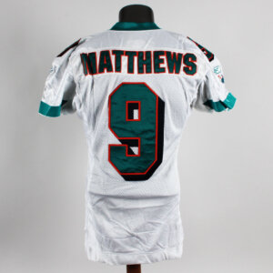 Shane Matthews Game Worn Jersey 2003 Miami Dolphins - COA 100% Authentic Team