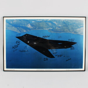 Stealth Fighter Multi-Signed Poster USAF Lockheed Martin F-117 Nighthawk 25+ Sigs.