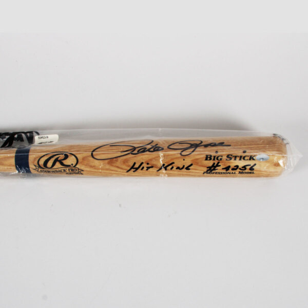 Pete Rose Signed Bat Reds - COA Player LOA