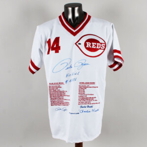 Pete Rose Signed Jersey & Bat Reds - COA Player LOA