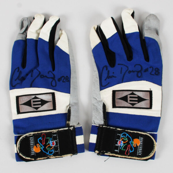 Chris Doering Game Worn Gloves Signed 1992-95 Florida Gators - COA
