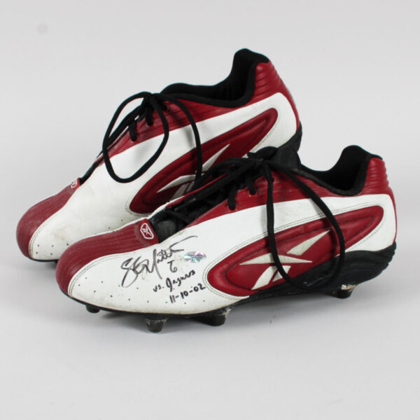 Shane Matthews Game Worn Cleats Signed 2002 Redskins - COA