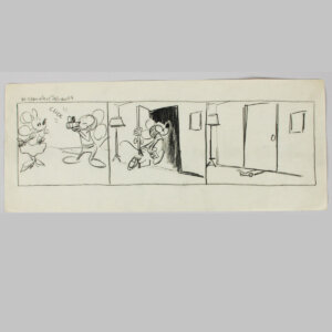 Walt Disney Studio Comic Strip Artwork Preliminary Animation Featuring “Mickey Mouse & His Friends” with Minnie by Milt Banta