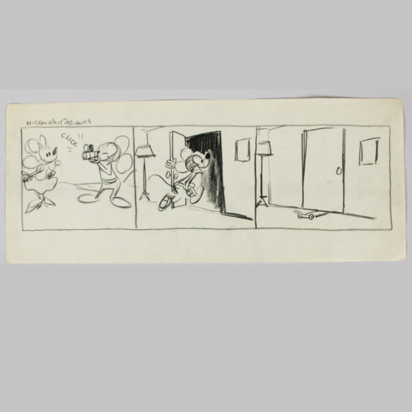 Walt Disney Studio Comic Strip Artwork Preliminary Animation Featuring “Mickey Mouse & His Friends” with Minnie by Milt Banta