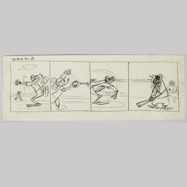 Walt Disney Studio Comic Strip Artwork Preliminary Animation Featuring “Mickey Mouse & His Friends” with Goofy by Milt Banta
