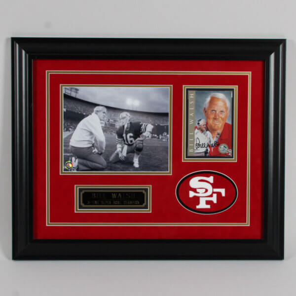 Bill Walsh Signed Photo Display 49ers - COA JSA