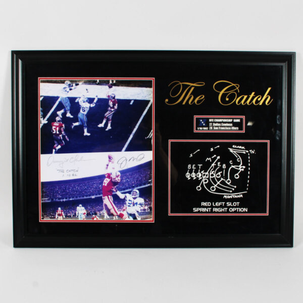 Dwight Clark & Joe Montana Signed Photo Display - COA