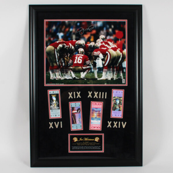 Joe Montana Signed Photo Display 49ers - COA Player Hologram