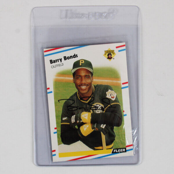 Barry Bonds Signed Card 1988 Fleer #322 - COA JSA