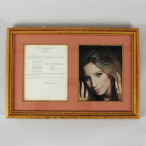 Barbra Streisand Signed Letter Display - COA JSA