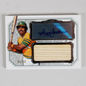 2012 Topps Museum Collection Reggie Jackson Game Bat Signed Card Auto Jumbo Relic A's MMJAR-RJ 2/10