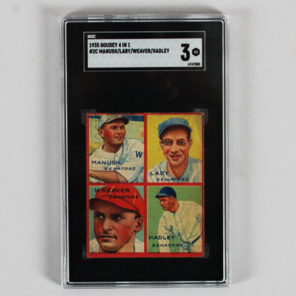 1935 Goudey 4 in 1 #2C Manush/Lary/Weaver/Hadley SGC 3 VG