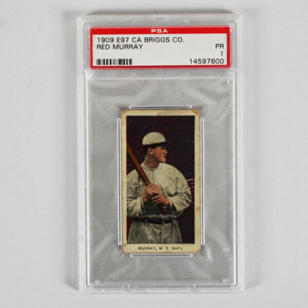1909 E97 CA Briggs Co. Caramel Card Red Murray N.Y. Giants PSA 1