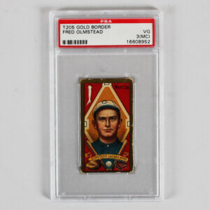 T205 Gold Border 1911 Tobacco Card Fred Olmstead Chicago PSA 3 VG (MC)