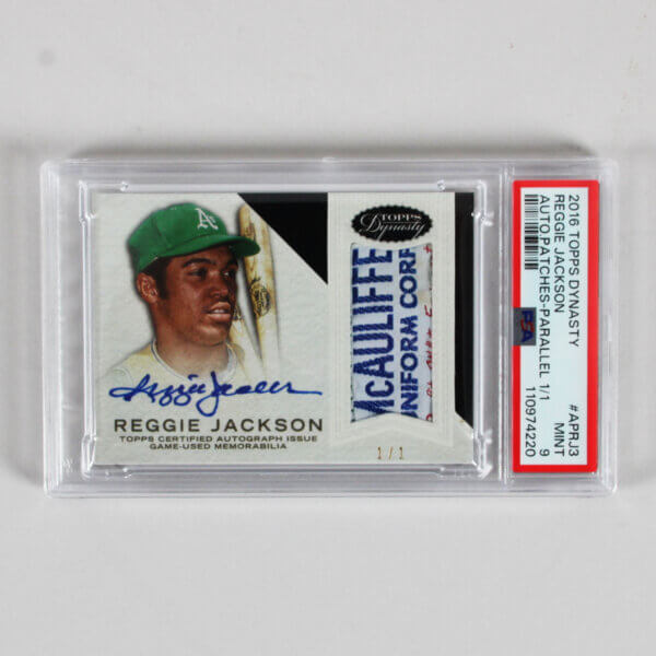 2016 Topps Dynasty Reggie Jackson Graded Card #APRJ3 AUTO Patches Parallel 1/1 - PSA 9