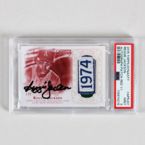 2015 Topps Dynasty Reggie Jackson Graded Card #APRJO1 AUTO Patch Red 1/1 - PSA 9