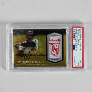 2018 Topps Dynasty Reggie Jackson Graded Card #RJX1 AUTO Patch Gold 1/1 - PSA 7