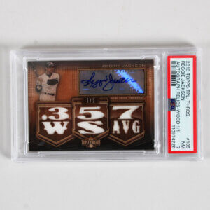2010 Topps Triple Threads Reggie Jackson Graded Card #105 AUTO Relics Wood 1/1 - PSA 7