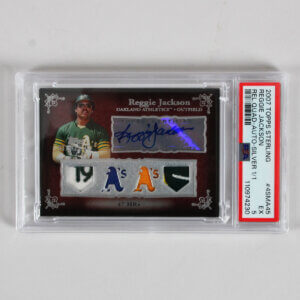 2007 Topps Sterling Reggie Jackson Graded Card #4SMA45 Relic Quad AUTO Silver 1/1 - PSA 5