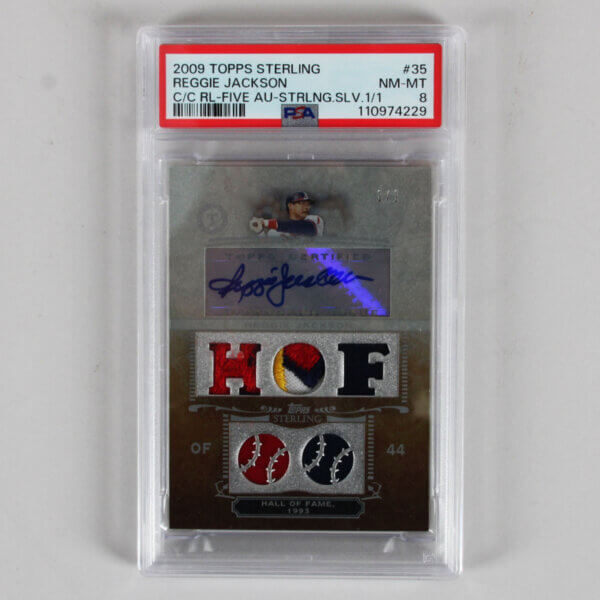 2009 Topps Sterling Reggie Jackson Graded Card #35 AUTO 1/1 - PSA 8