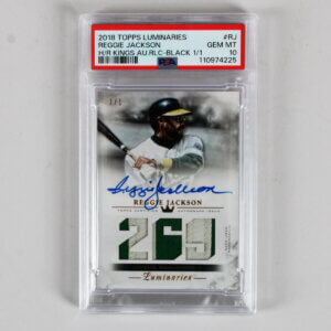 2018 Topps Luminaries Reggie Jackson Graded Card #RJ H/R Kings AUTO Relic Black 1/1 - PSA 10