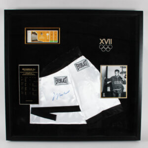 Muhammad Ali Signed Robe Display with 1960 Olympic Ticket from Gold Medal Match