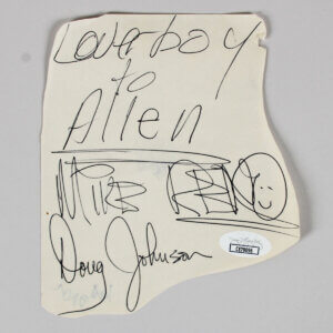 Doug Johnson & Mike Reno Signed Cut Loverboy - COA JSA