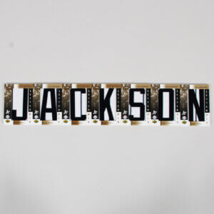 2007 Upper Deck Sweet Spot Reggie Jackson Legendary Letterman Card Lot (7) Full Spellout LL-38 /25