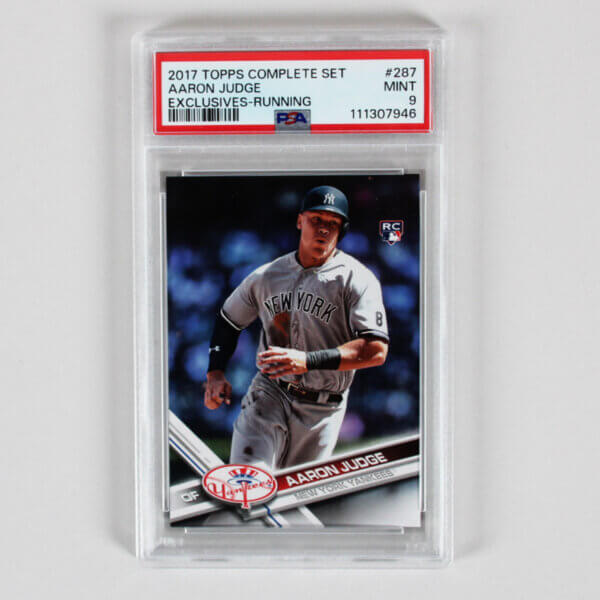2017 Topps Complete Set Aaron Judge Graded RC Card #287 Exclusives-Running - PSA 9