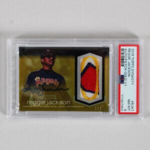 2018 Topps Dynasty Reggie Jackson Graded Card #RJX7 AUTO Patch Gold 1/1 - PSA 8