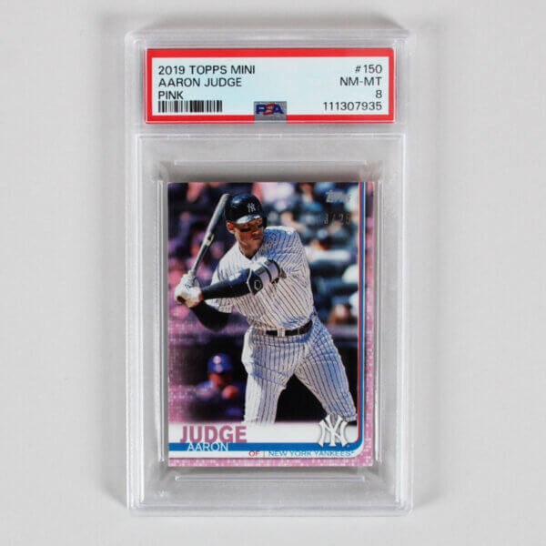 2019 Topps Mini Aaron Judge Graded Card #150 Pink - PSA 8