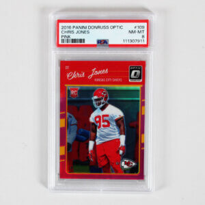 2016 Panini Donruss Optic Chris Jones Graded RC Card #109 PINK - PSA 8