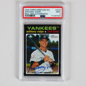 2020 Topps Heritage M/L Anthony Volpe Graded RC Card #AVO Real One Autographs - PSA 9